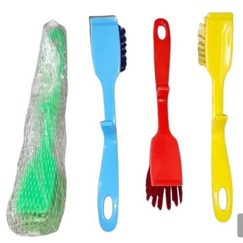 Durable Kitchen Sink Brush - Plastic, Standard Size, Multicolor | Double-Sided Bristle Style, Easy to Clean, Ideal for Kitchen Use