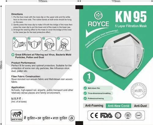 Face Mask Packaging Pouch - Printed Plastic Material | Durable Versatile Customizable Design