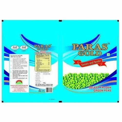 Frozen Peas Packaging Pouch - Plastic Spout Pouch, 1-2 mm Thickness | Printed Pattern