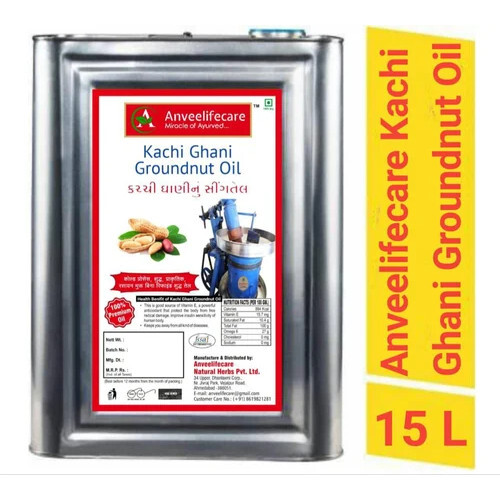 Kacchi Ghani Groundnut Oil - 100% Pure, Cold-Pressed 1L | Ideal for Cooking, Frying, and SautÃ©ing with Rich Nutty Flavor