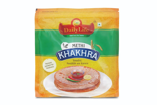 Methi Khakhra - 200 gm | Crispy, Crunchy, Vegetarian, Round Style, Salty Flavor, Flavorful Tasty Snack