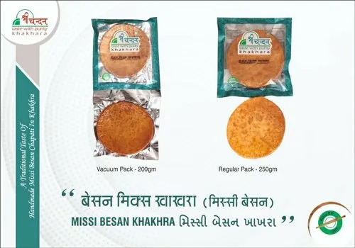 Missi Besan Khakhra - Crispy Salty Snack, Tasty Vegetarian Flavor | Besan Mix, Perfect Crunch