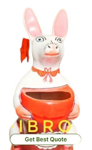 Multi Color Fiber Rabbit Big Dustbin
