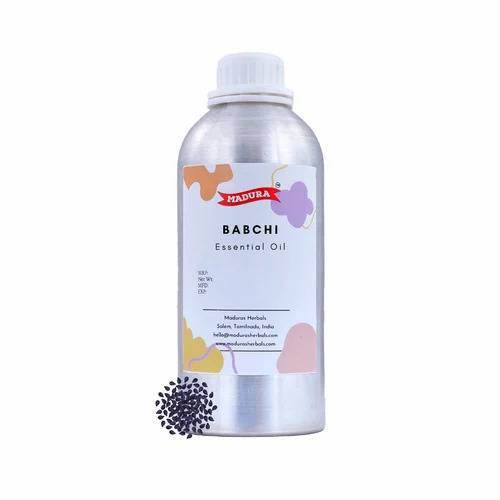 Organic Certified Babchi Oil - 99% Pure Liquid in Eco-Friendly Bottle | Fragrance Compound, 24-Month Shelf Life, Store in Dry Place