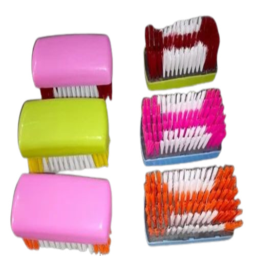 Plastic Clothes Washing Brush - Durable Plastic, Standard Size, Multicolor | Easy to Clean, Double-Sided Bristle Style, For Bathroom Use