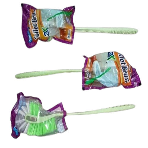 Plastic Toilet Cleaning Brush - Durable Plastic, Standard Size, Multicolor Design | Easy To Clean, Double-Sided Bristle Style