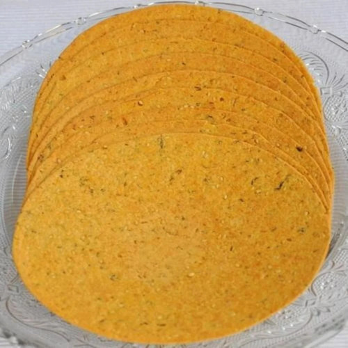 Round Chilli Garlic Khakhra - Crispy and Tasty Vegetarian Snack | Flavor-Infused, Salty Taste, Perfect Crunch for All Occasions