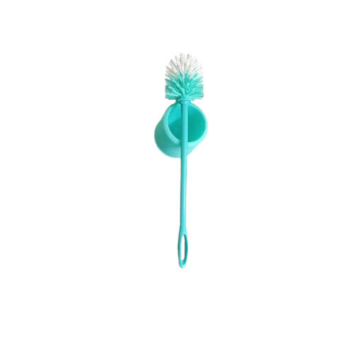 Round Popular Hockey Toilet Cleaning Brush - Nylon Bristles 12 Inch Size Medium Stiffness | Durable Plastic Handle Hangable Available in 4 Colors