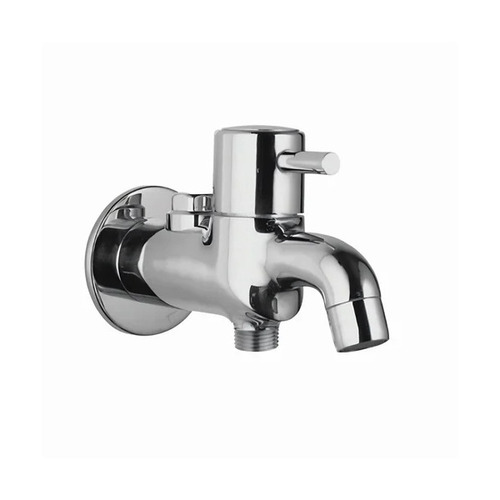 Stainless Steel Bib Cock - New Chrome Finish, Glossy Silver Surface, Corrosion Resistant, Round Shape