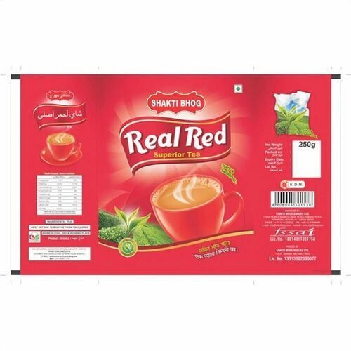 Tea Packaging Pouches - 250 Gram Capacity, PET Laminated Material, Printed Pattern Design