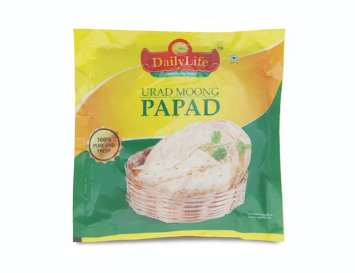 Urad Moong Papad, Pack Size 200 gm - Crispy & Crunchy Vegetarian Snack, Enjoyable for All Ages - Flavored Salty Urad Moong Taste