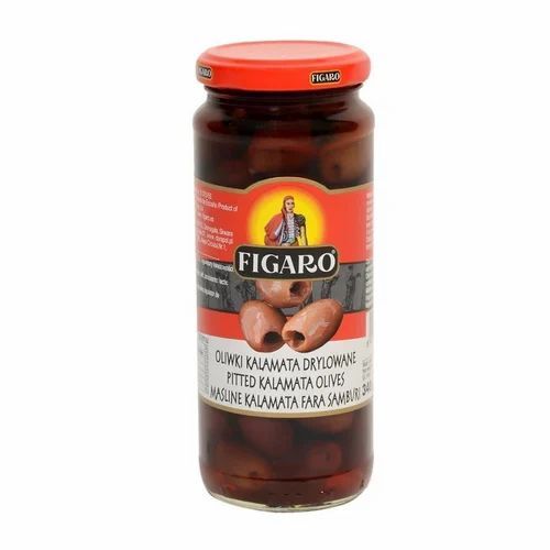 340g Figaro Pitted Kalamata Olives - Organic, Black Bottle | Healthy Ingredients, Shelf Life: 36 Months, Great for Snacking