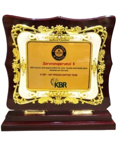 Wooden Trophy - Customized Rectangle Shape, 5-10 Inch Size | Plain Pattern, Various Colors, Competitive Sports Theme
