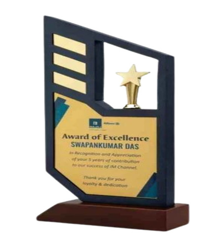 Corporate Wooden Trophies - Customized Rectangle Shape, 5-10 Inch Size, Various Color Options, Plain Design For Competitive Sports