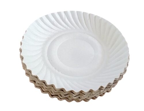 Paper Plate - Light Weight, Round Shape, 50 Pieces | Disposable, Plain, Heat Resistant No, Cold Resistant No