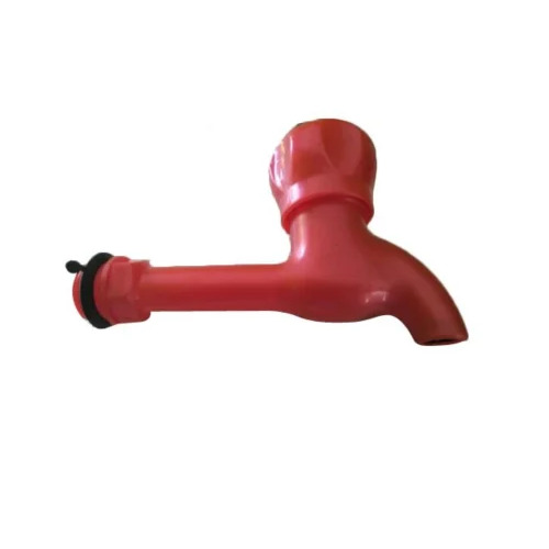 Red PVC Water Tap - Polished Traditional Style | Modern Round Design, Ideal for Bathroom or Kitchen Upgrade