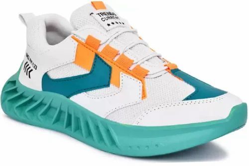 Sport Shoes - Eco-Friendly Fabric, White and Orange Color, Canvas Insole, Flexible EVA Sole, High Traction, Moisture-Wicking Lining, Comfortable Fit, Stylish Design | Shock Absorption, Non-Slip Sole, Arch Support, Cushioned Insole, Perfect for All Seasons