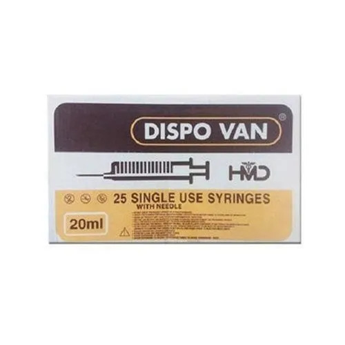 20ml Dispo Van Syringe - Medical Grade, Disposable Single Use for Hospital and Clinic Applications | Reliable Syringe Equipment Type