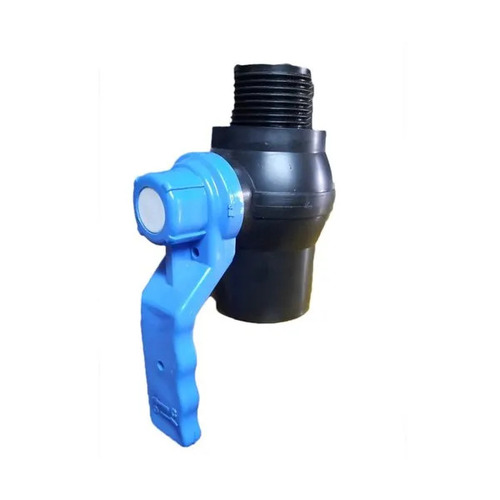 32mm PP Ball Valve - New Manual Flanged End, Threaded Connection, Polished Finish | High Pressure Suitability for Water Pipe Fitting, Black & Blue