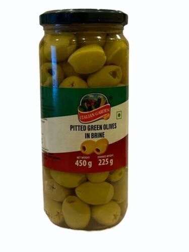 450g Italian Garden Green Pitted Olives - Organic Green Olives in Good Packaging | Healthy Ingredients, 36 Months Shelf Life