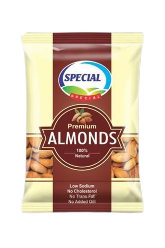 Almond Packaging Pouch - Pillow Pouch, PET Material, Printed Design with Rotogravure Technique for Food Packaging