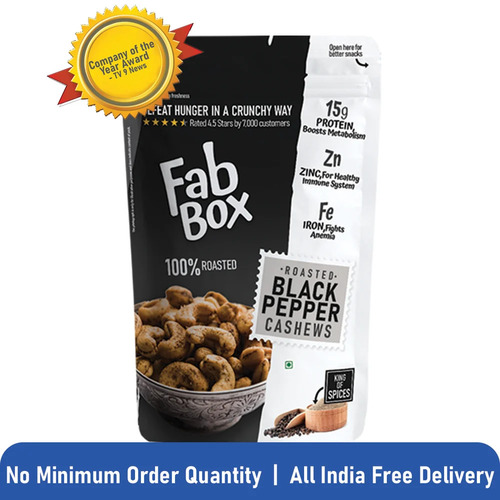 Black Pepper Roasted Cashew - Roasted Vegetarian Snack | Common Cultivation Type Flavorful Black Pepper Coating Crunchy Cashew Shape