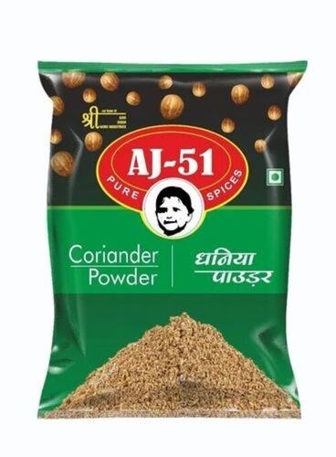 Coriander Powder Packaging Pouch - PET Material, 1kg Capacity, Printed Design, Single Layer Lamination, Pillow Pouch Type
