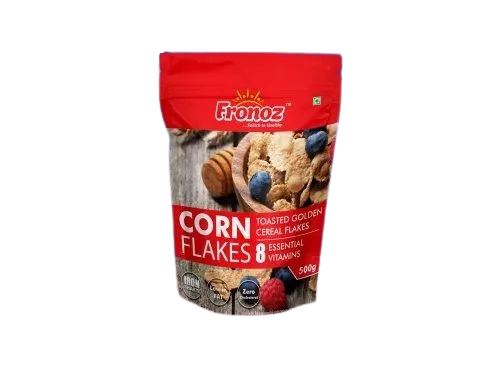 Corn Flakes Packaging Pouch - Printed Plastic Material | Durable Design for Efficient Storage and Freshness Preservation