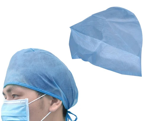 Disposable Surgeon Caps - Blue Color, Disposable Caps | For Personal Use, Plain Design, Medical Dressing Type