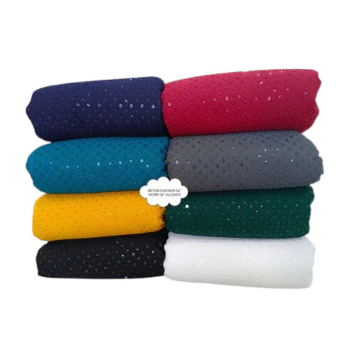 Lucknowi Chikan Embroidery Fabric