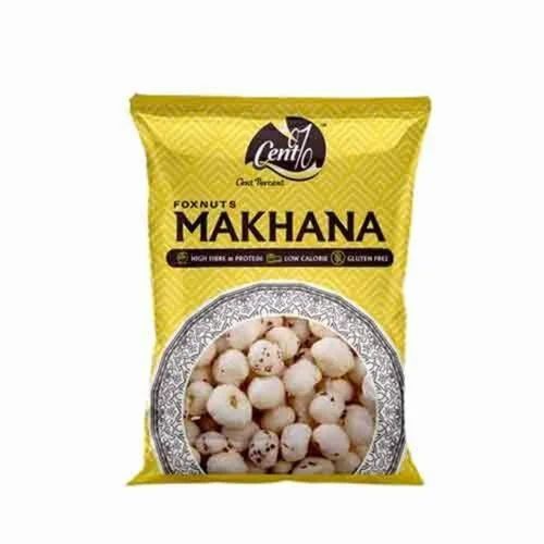 Makhana Packaging Pouch - PET Material, Pillow Pouch Design, Printed with Rotogravure Technique | Durable, Eye-Catching Pattern for Enhanced Visibility