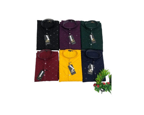 Mens Knee-Length Chikankari Kurta - Cotton Fabric, Bright Colors | Lightweight, Breathable Comfort for All-Day Wear