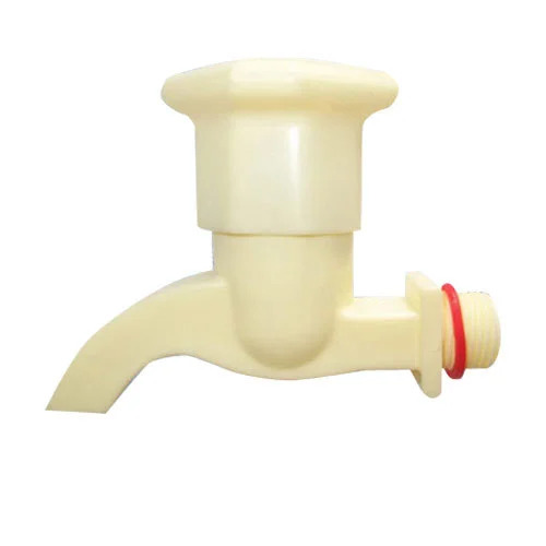 Plastic Bib Cock - PP & PTMT Material, Round Handle Design, Blue-Black-Red-Green Color, Glossy Finish