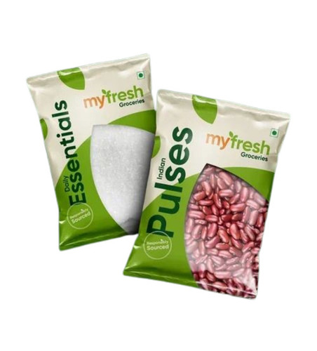 Pulses Packaging Pouch - 1 Kg Capacity, Pillow Pouch Design, PET Material, Printed Pattern, Laminated Finish