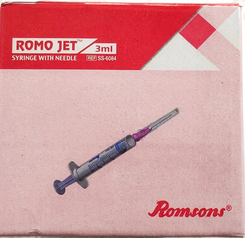 Romo Jet Syringe 3 ml - Medical Grade Disposable Syringe | Single Use for Hospital and Clinic Applications
