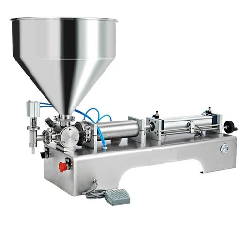 Semi Automatic Paste Filling Machine - Stainless Steel, 500 Pouches/hour, Silver | High Efficiency, Low Noise, Low Energy Consumption, Simple Control