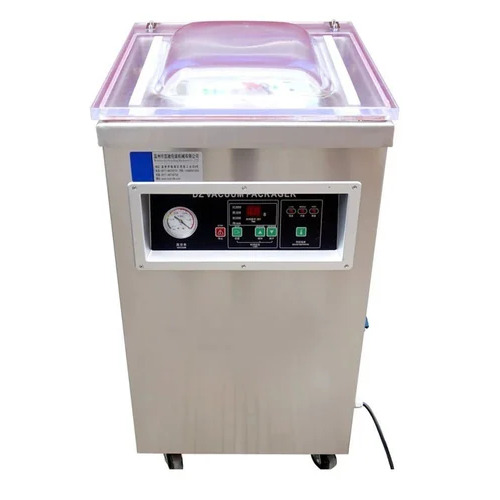 Semi Automatic Vacuum Packing Machine - Mild Steel, 600mm Chamber Size, 400mm Sealing Length, 500W Power | Heavy Duty, Highly Efficient, Durable Design