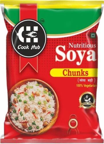 Soya Chunks Packaging Pouch - PET Material Multi Layer Lamination Printed Pillow Pouch | Rotogravure Printing Technique Ideal for Food Packaging