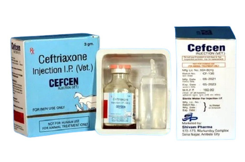 CEFCEN 3GM Injection i.p - Veterinary Medicine Grade, Liquid Injectable for Cattle and Other Use | Prescription Required, For Veterinary Hospitals