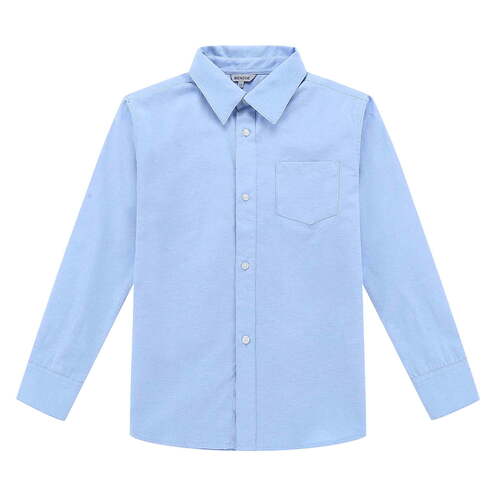 Cotton School Shirt - Customized Size, Blue Color | Light Weight, Breathable, Washable For Ages 5-15