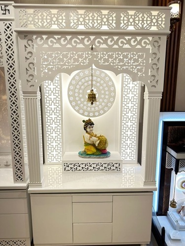 Designer Wooden Temple - Color: White