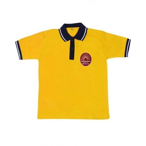 School T Shirts - Cotton, Customized Size, Yellow, Polo Collar | Very Good Quality, Lightweight, Breathable, Washable, Unisex for Ages 5-18
