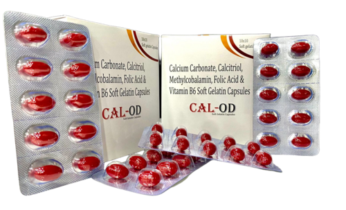 Calcitriol, Methylcobalamin, Folic Acid Sodium Borate And Calcium Carbonate Softgel Capsules