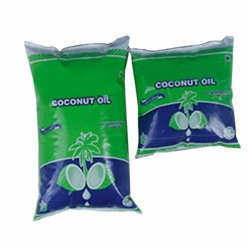 Coconut Oil Packaging Pouch - PP (Polypropylene) Material, Multi Color, Printed Digital Design with Single Layer Lamination