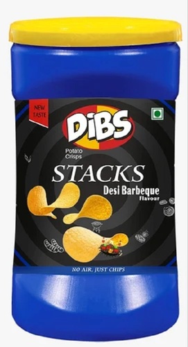 Dibs Desi Barbeque Flavor Pringles Style Stackable Potato Chips - Vegetarian,  Crispy & Delicious | Salty Taste, Flavorful Snacking Experience