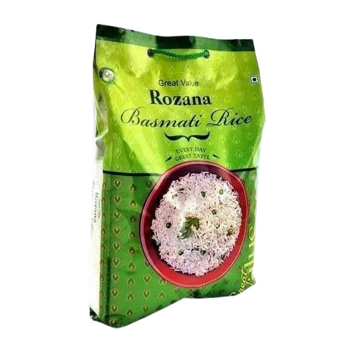 Rice Packaging Pouch - Printed Plastic Material, Multi Color Design | Durable and Versatile for Efficient Rice Packaging