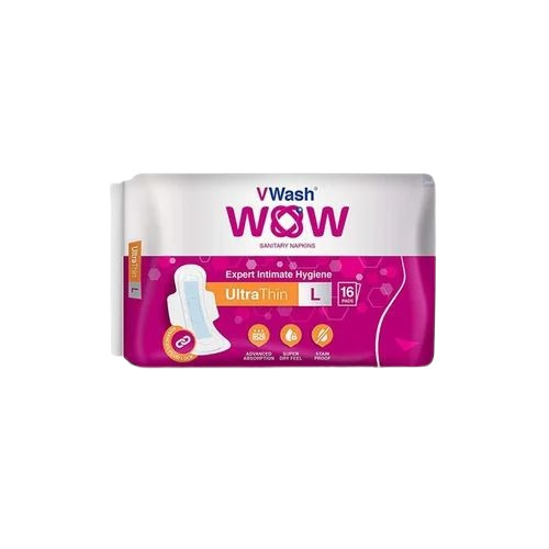 Sanitary Pads Packaging Pouch - Plastic Material, Glossy Finish, Rotogravure Printing Technique, Heat Sealed Closure Type