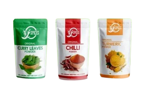 Spice Packaging Pouch - Plastic Material, Printed Pattern for Enhanced Branding | Ideal for Spices Storage and Distribution