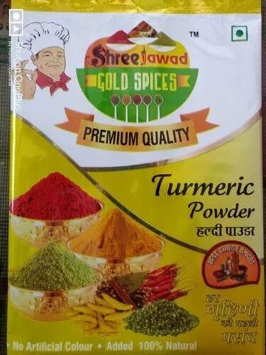 Turmeric Powder Packaging Pouch - PET Material 6x4 Inches Multi Color Center Sealed with Double Layer Lamination Customized Matte or Glossy Finish