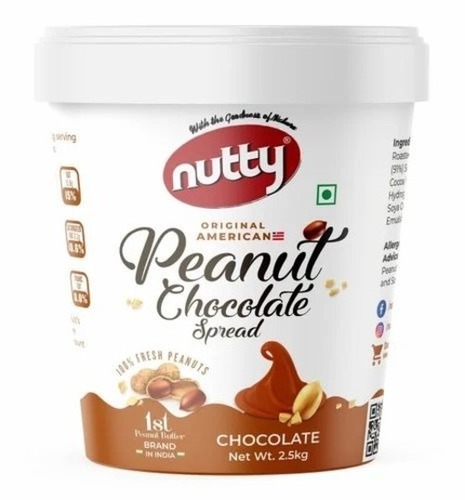 2.5kg Chocolate Peanut Butter - Plastic Jar, 12 Months Shelf Life | Ideal for Milkshakes, Cupcakes, Cookies, Ice Creams, Jellies, and Desserts